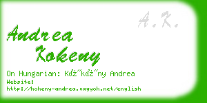 andrea kokeny business card